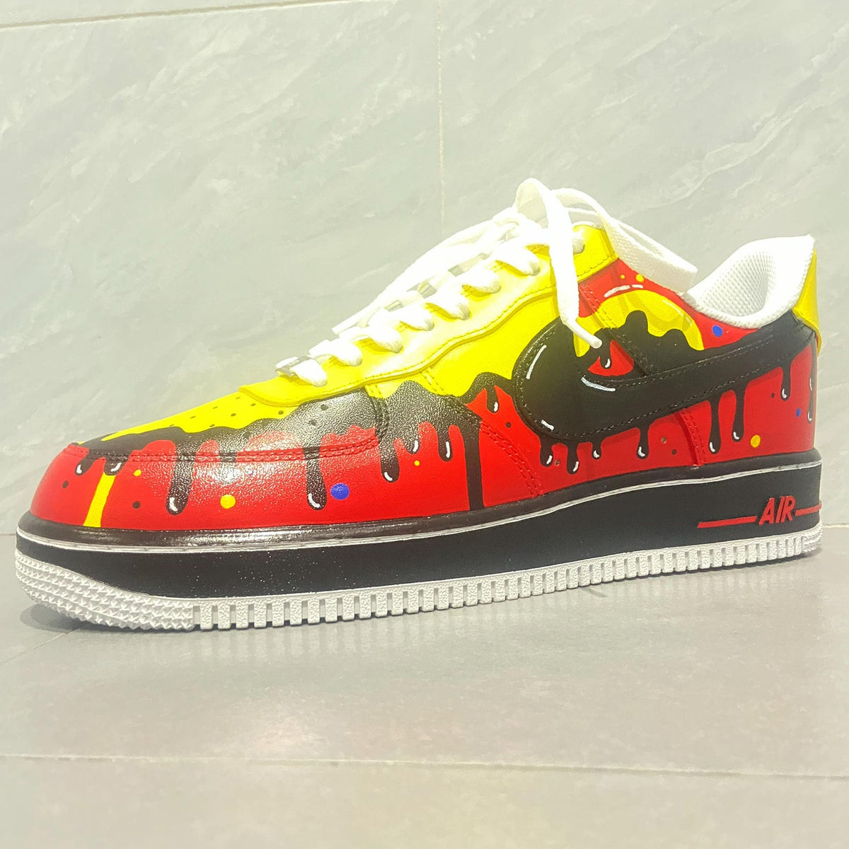 Customizable Handpainted Shoes-AF1 Sports Sneakers Black Drip Air Force 1s Jordan 1 Customized Air Forces Men's/Women's Airforce1 Dunks Gift