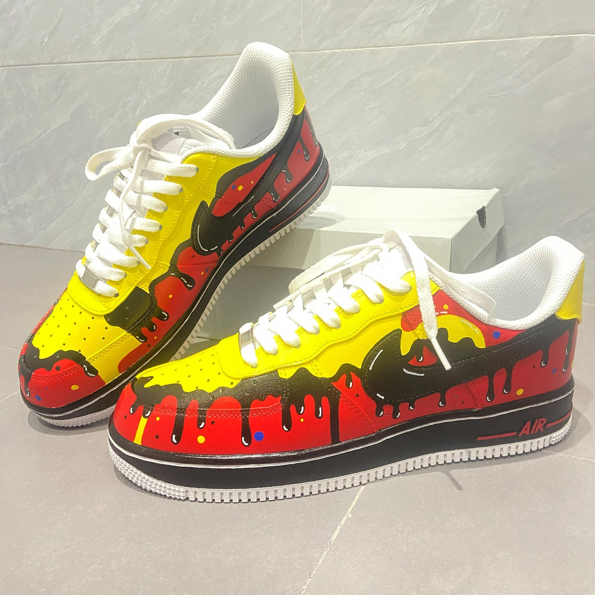 Customizable Handpainted Shoes-AF1 Sports Sneakers Black Drip Air Force 1s Jordan 1 Customized Air Forces Men's/Women's Airforce1 Dunks Gift