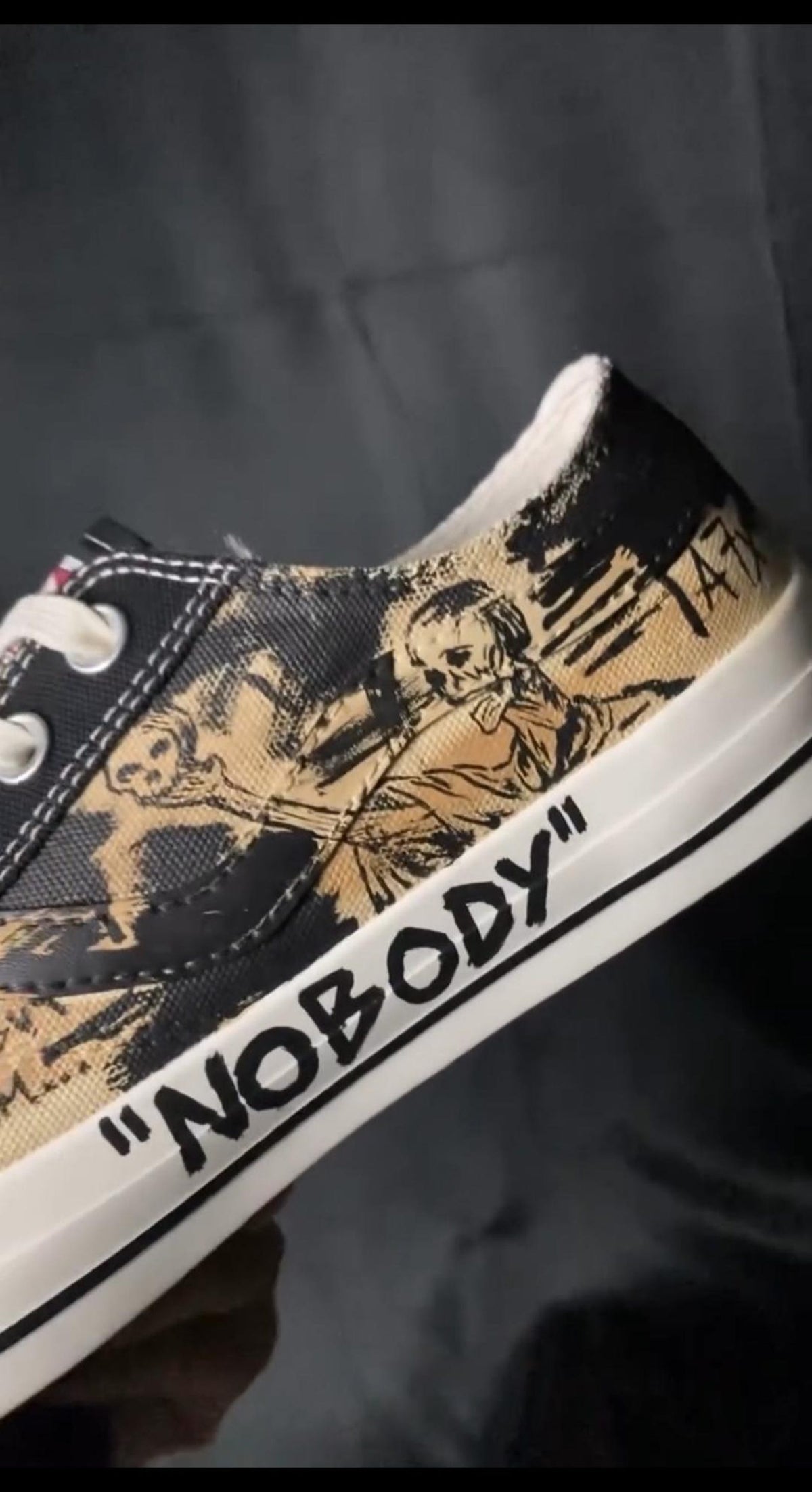 Custom Avenged Sevenfold Inspired Converse Low Tops Hand Painted A7X Sneakers | Punk Concert Shoes