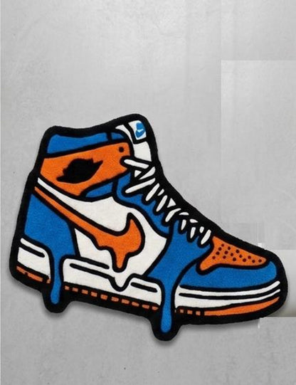 Melting Drip Sneaker Accent Carpet | Hypebeast Sneakerhead Room Decor | Wool Hand Tufted