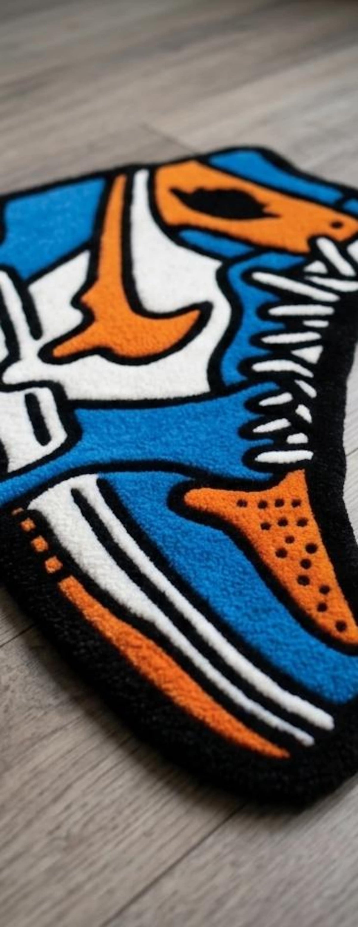 Melting Drip Sneaker Accent Carpet | Hypebeast Sneakerhead Room Decor | Wool Hand Tufted