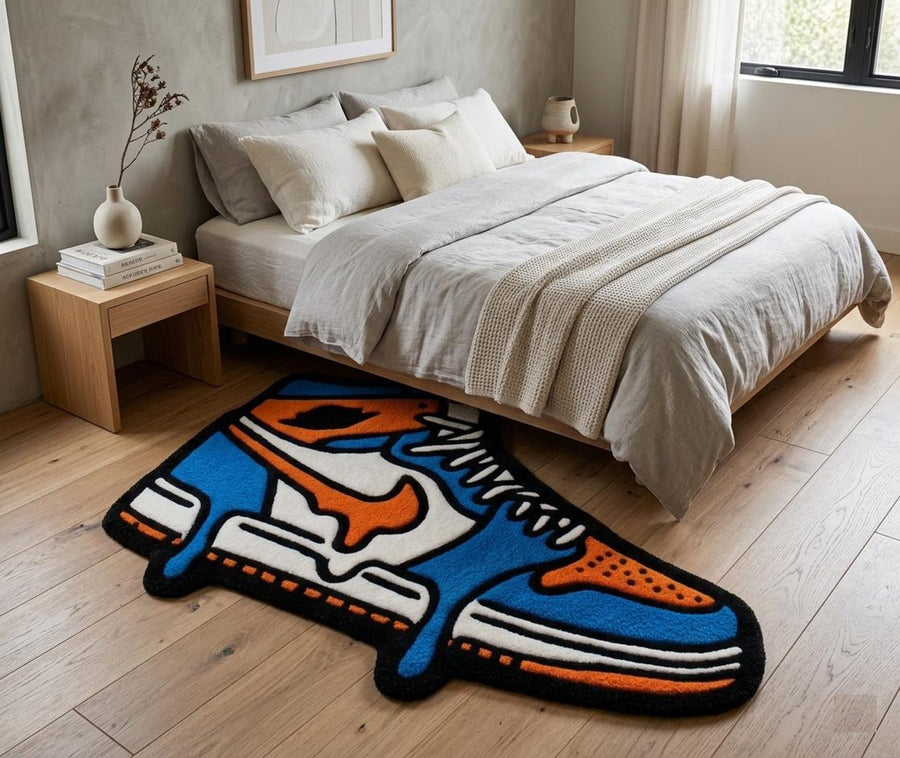 Melting Drip Sneaker Accent Carpet | Hypebeast Sneakerhead Room Decor | Wool Hand Tufted