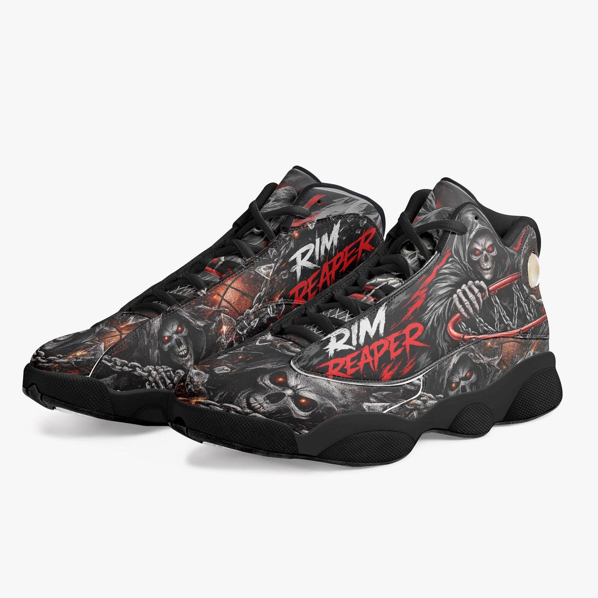 Rim Reaper Basketball Shoes | Grim Reaper High Top Sneakers | Custom Streetwear Hoops