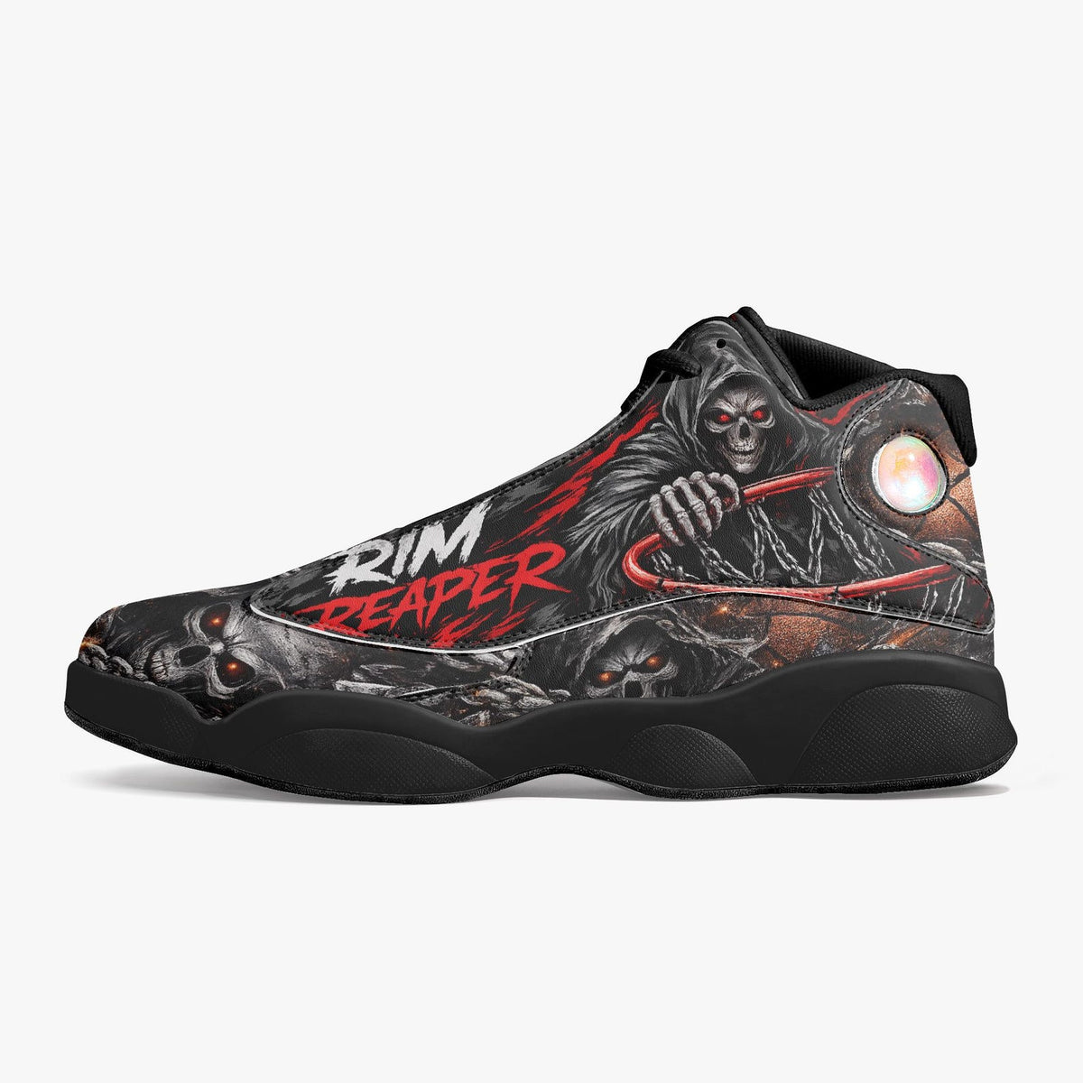 Rim Reaper Basketball Shoes | Grim Reaper High Top Sneakers | Custom Streetwear Hoops