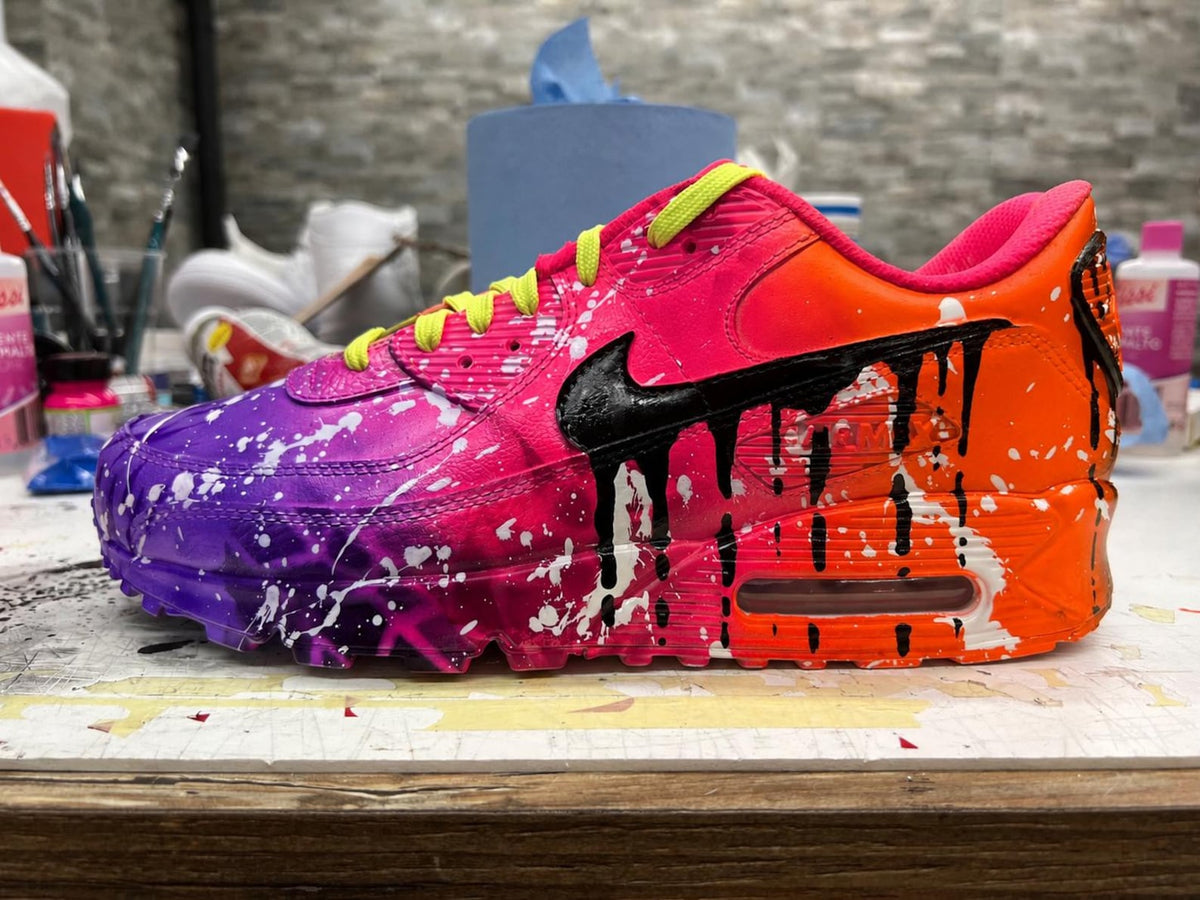 Air Max 90 LTR Customized Sneakers | Airbrushed - Handpainted with Summer Purple style | Custom Shoes | Fully Painted Without Masking