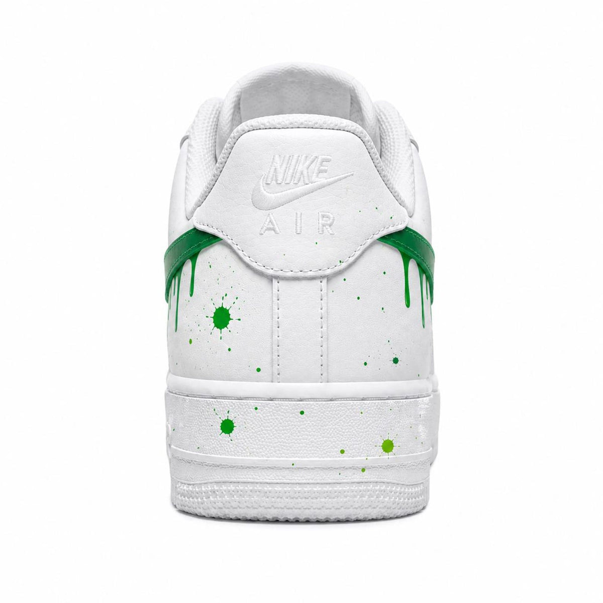 Custom Hand-Painted Nike Air Force 1 Shoes | Green Drip Splatter Sneaker