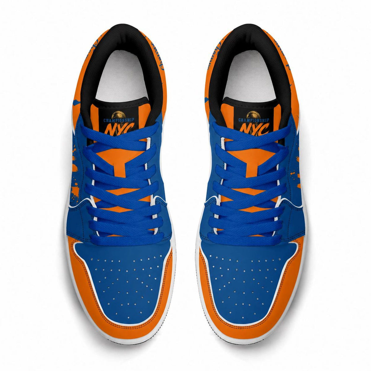 New York Basketball Team Sneakers for Men & Women New York Fan Team Basketball Champs Sport Shoes Blue Orange Low Top Custom Kicks NYC Gifts