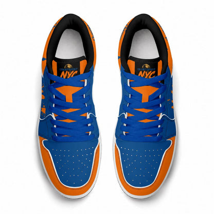 New York Basketball Team Sneakers for Men & Women New York Fan Team Basketball Champs Sport Shoes Blue Orange Low Top Custom Kicks NYC Gifts