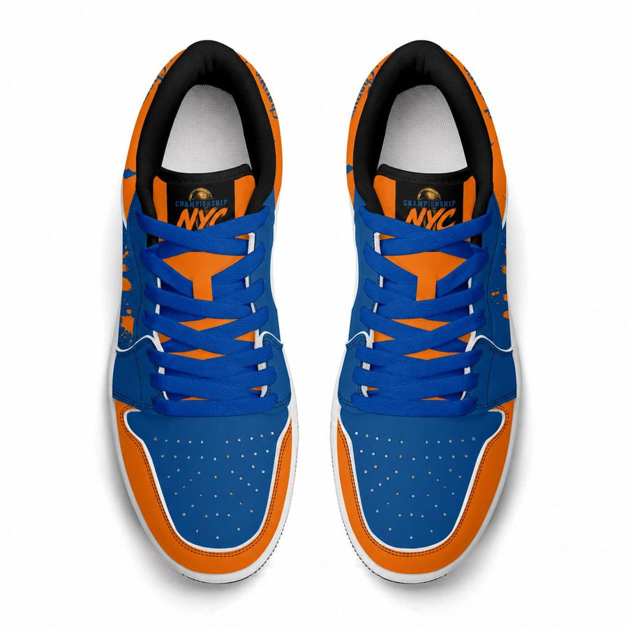New York Basketball Team Sneakers for Men & Women New York Fan Team Basketball Champs Sport Shoes Blue Orange Low Top Custom Kicks NYC Gifts