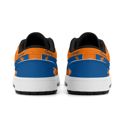 New York Basketball Team Sneakers for Men & Women New York Fan Team Basketball Champs Sport Shoes Blue Orange Low Top Custom Kicks NYC Gifts