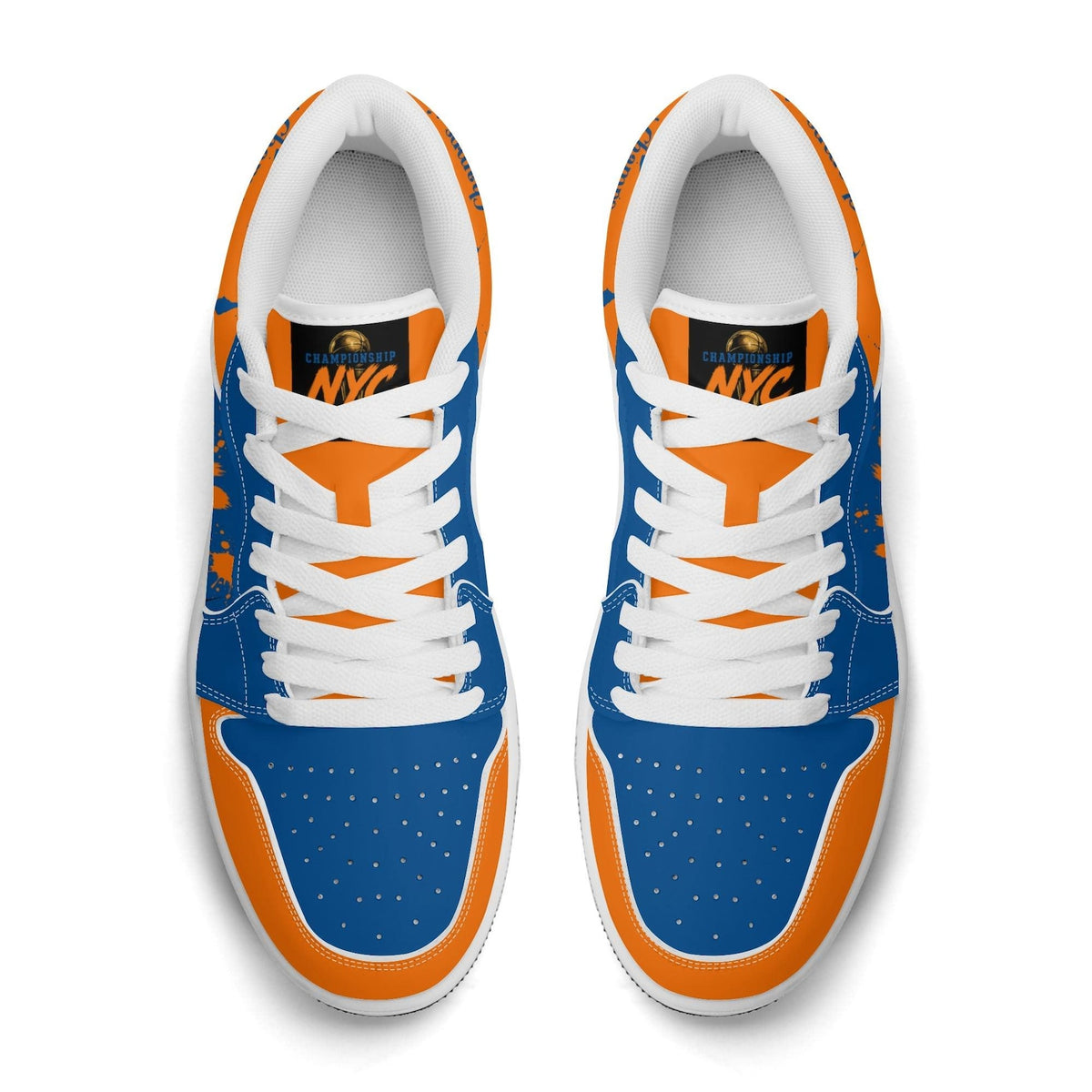 New York Basketball Team Sneakers for Men & Women New York Fan Team Basketball Champs Sport Shoes Blue Orange Low Top Custom Kicks NYC Gifts