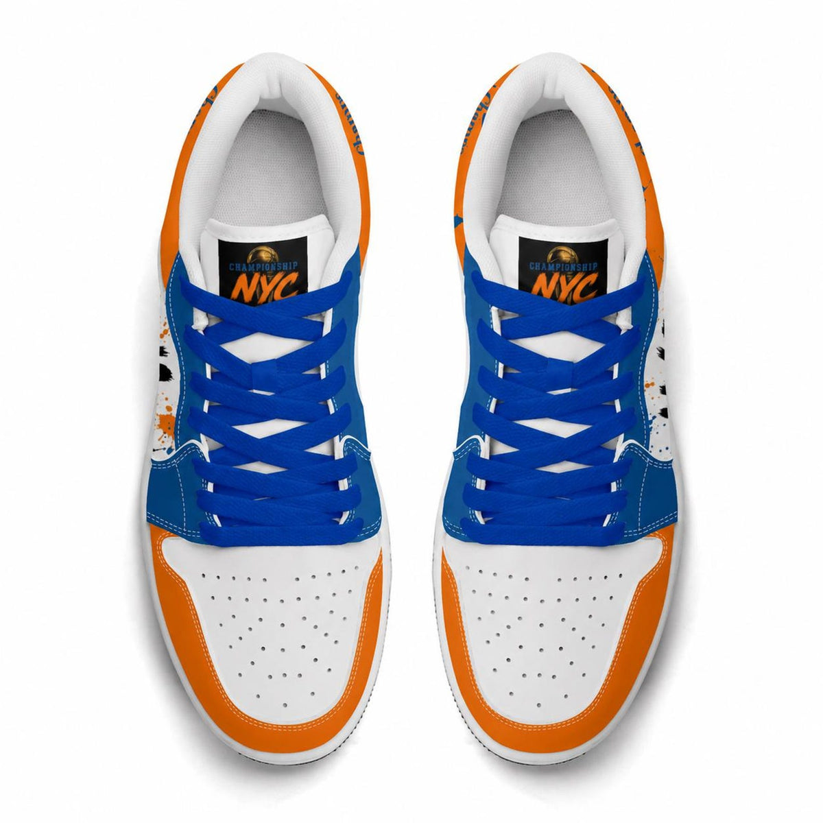New York Basketball Team Sneakers for Men & Women New York Fan Team Basketball Champs Sport Shoes Blue Orange Low Top