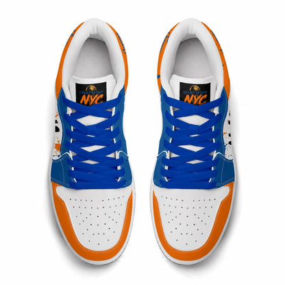 New York Basketball Team Sneakers for Men & Women New York Fan Team Basketball Champs Sport Shoes Blue Orange Low Top White Kicks NYC Gifts