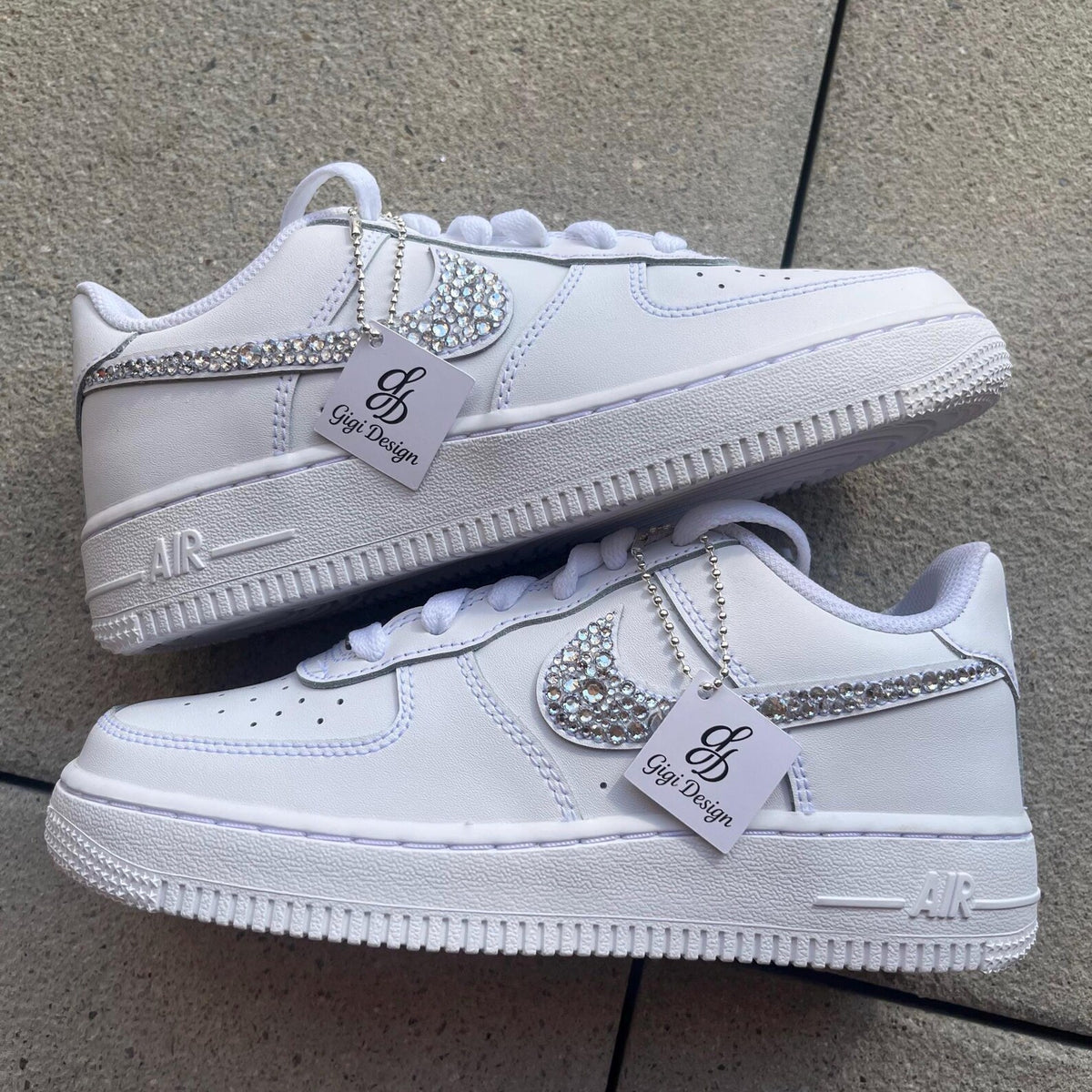 Air Force 1 One Custumized Sneaker Sparkle Design *white*