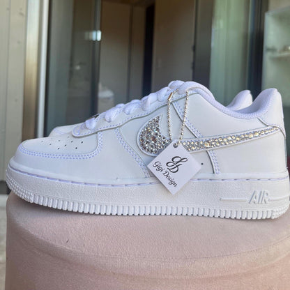 Air Force 1 One Custumized Sneaker Sparkle Design *white*