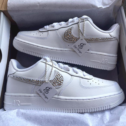 Air Force 1 One Custumized Sneaker Sparkle Design *white*