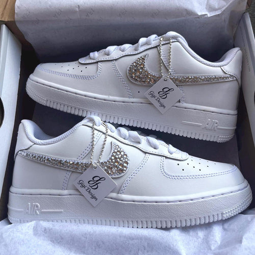 Air Force 1 One Custumized Sneaker Sparkle Design *white*