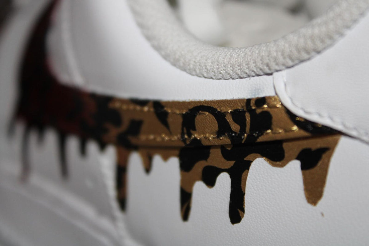 Custom Air Force 1 Burgundy Gold Damask | Luxury Hand Painted AF1 | Drip Swoosh Sneakers | Personalized Custom Nike Shoes