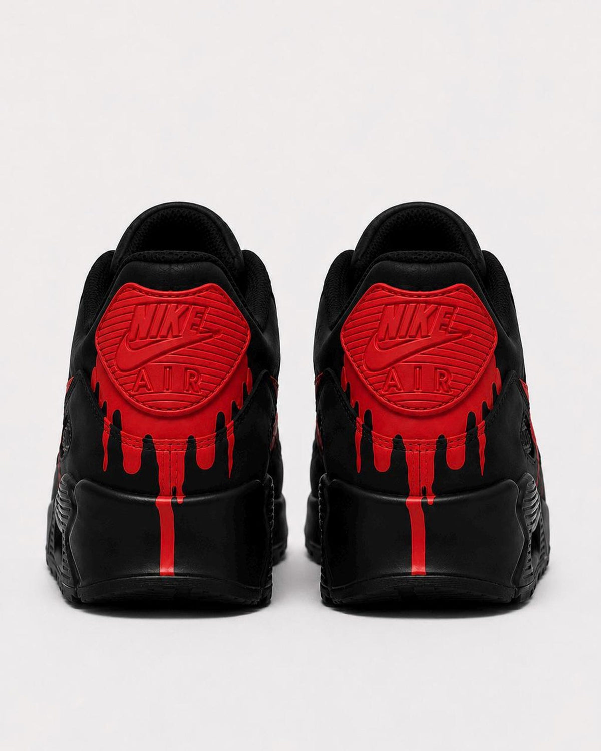 Custom Nike Air Max 90 Sneakers | Red Hand-Painted Drip Design | Personalized Streetwear Shoes | Retro Gift