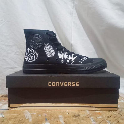 Juice WRLD Inspired Hand Painted Sneakers ustom Streetwear Shoes | Unique Rap Fan Art Footwear | Hip Hop Fashion