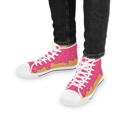 Pink Donut Drip High Top Sneakers Converse | Ice Cream Sprinkles Design