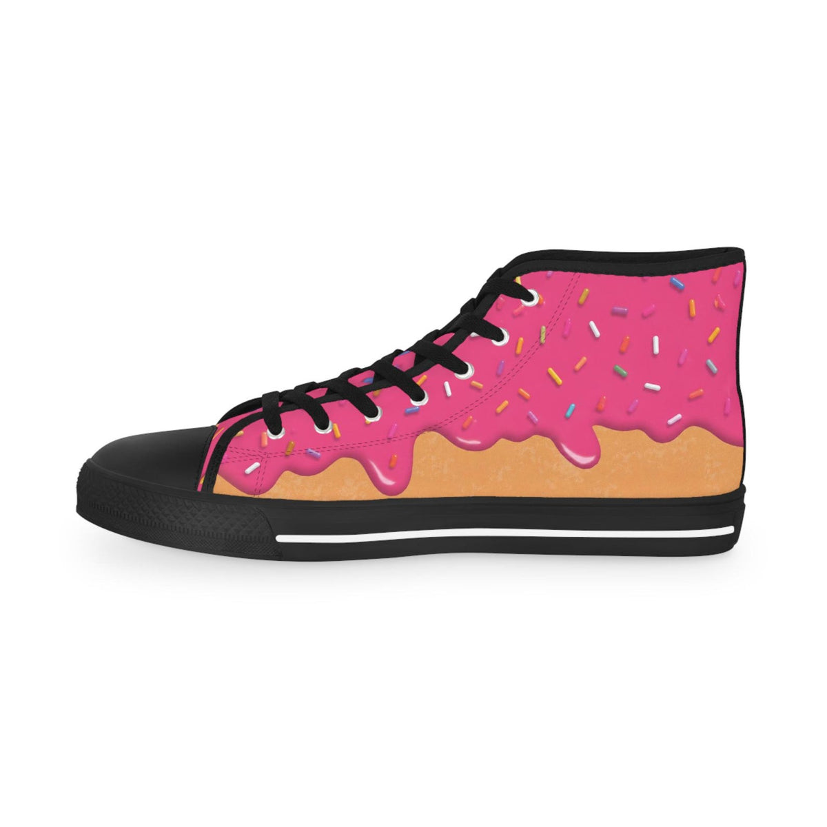 Pink Donut Drip High Top Sneakers Converse | Ice Cream Sprinkles Design
