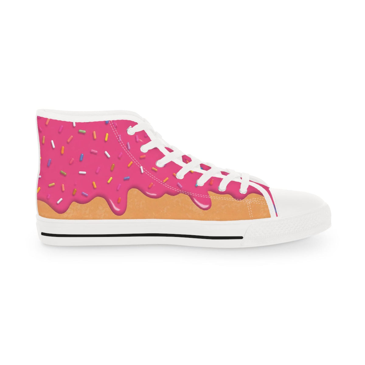 Pink Donut Drip High Top Sneakers Converse | Ice Cream Sprinkles Design