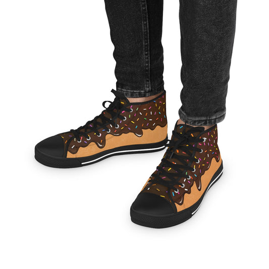 Chocolate Donut Drip High Top Sneakers Converse | Ice Cream Sprinkles Design