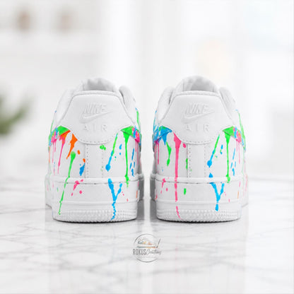 Custom Paint Splatter Air Force 1, Hand Painted AF1 Sneakers, Color Splash White Shoes, Abstract Streetwear Sneakers, Personalized Gift
