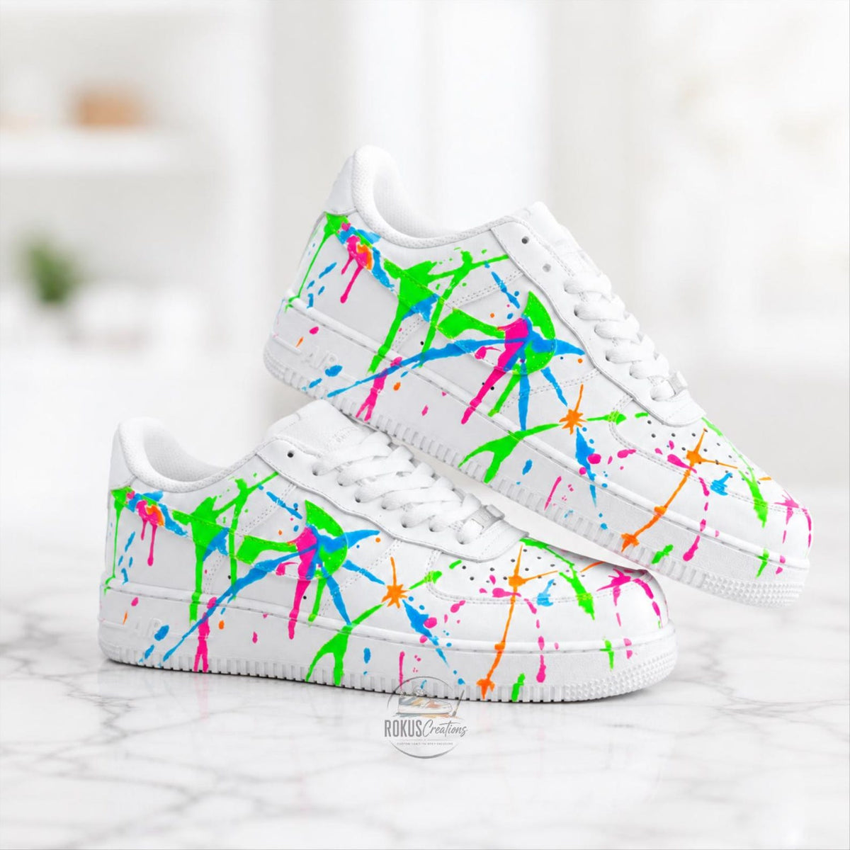 Custom Paint Splatter Air Force 1, Hand Painted AF1 Sneakers, Color Splash White Shoes, Abstract Streetwear Sneakers, Personalized Gift