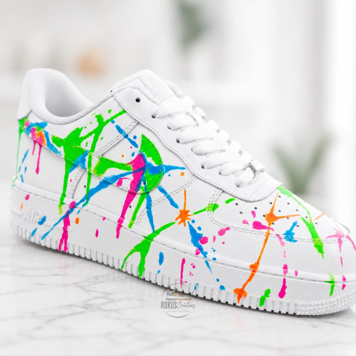Custom Paint Splatter Air Force 1, Hand Painted AF1 Sneakers, Color Splash White Shoes, Abstract Streetwear Sneakers, Personalized Gift