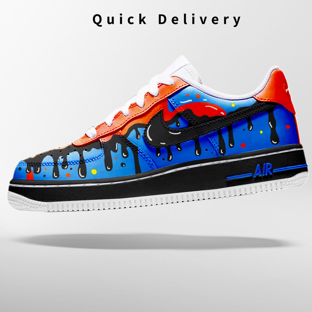Customizable Handpainted Shoes-AF1 Sports Sneakers Black Drip Air Force 1s Jordan 1 Customized Air Forces Men's/Women's Airforce1 Dunks Gift