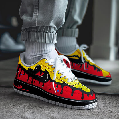 Customizable Handpainted Shoes-AF1 Sports Sneakers Black Drip Air Force 1s Jordan 1 Customized Air Forces Men's/Women's Airforce1 Dunks Gift