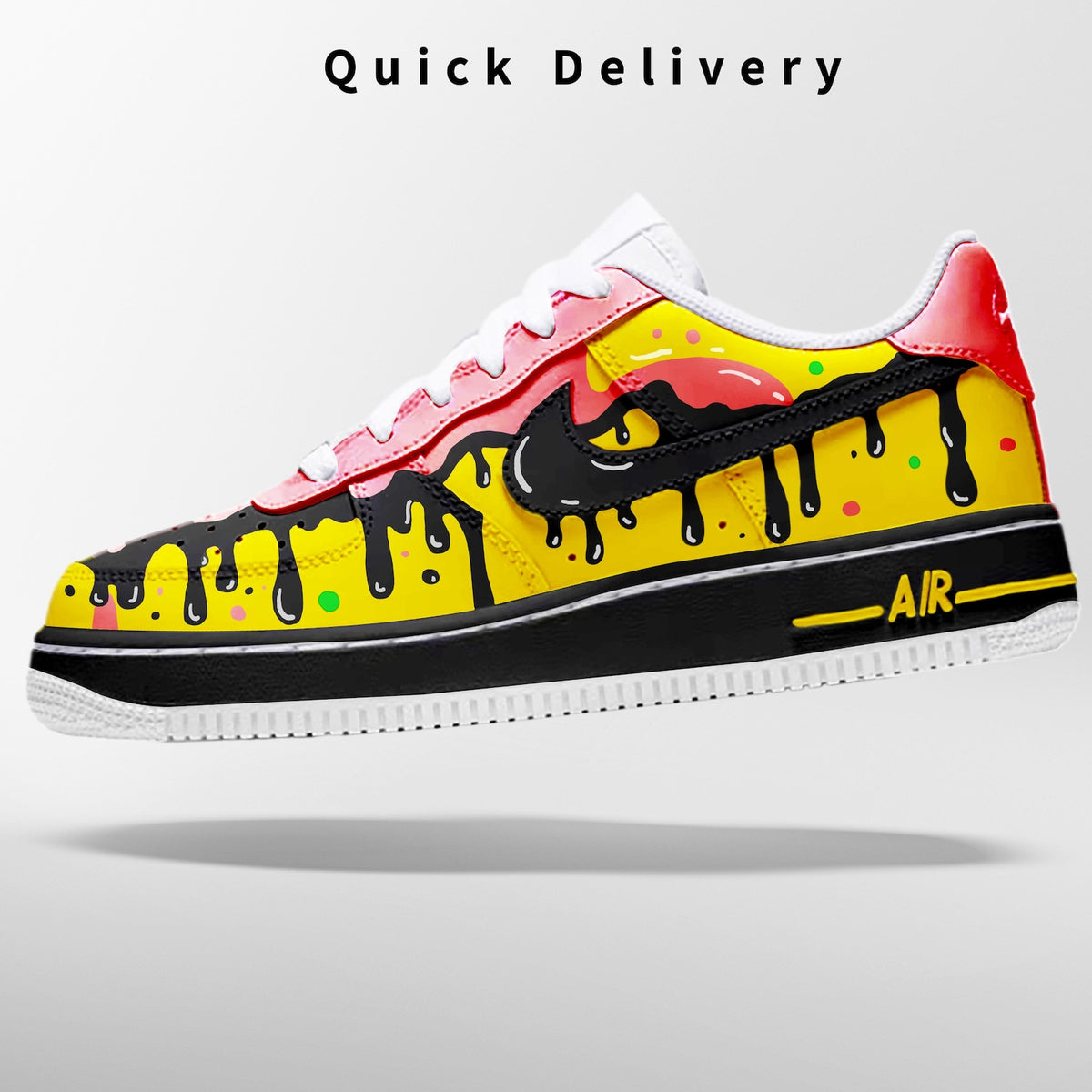 Customizable Handpainted Shoes-AF1 Sports Sneakers Black Drip Air Force 1s Jordan 1 Customized Air Forces Men's/Women's Airforce1 Dunks Gift