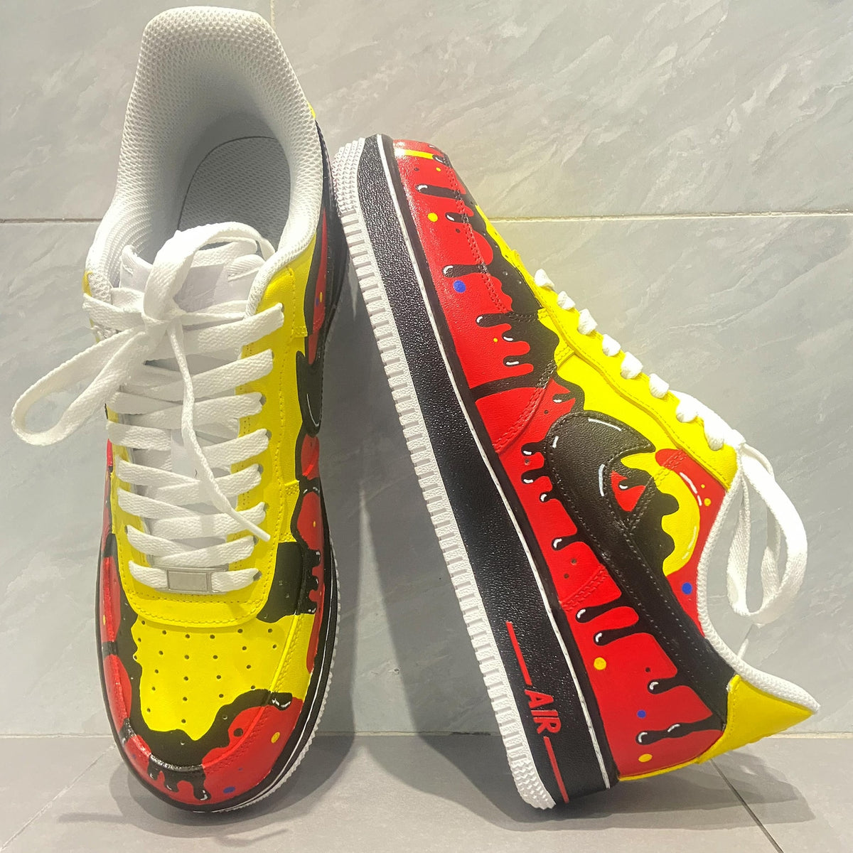 Customizable Handpainted Shoes-AF1 Sports Sneakers Black Drip Air Force 1s Jordan 1 Customized Air Forces Men's/Women's Airforce1 Dunks Gift