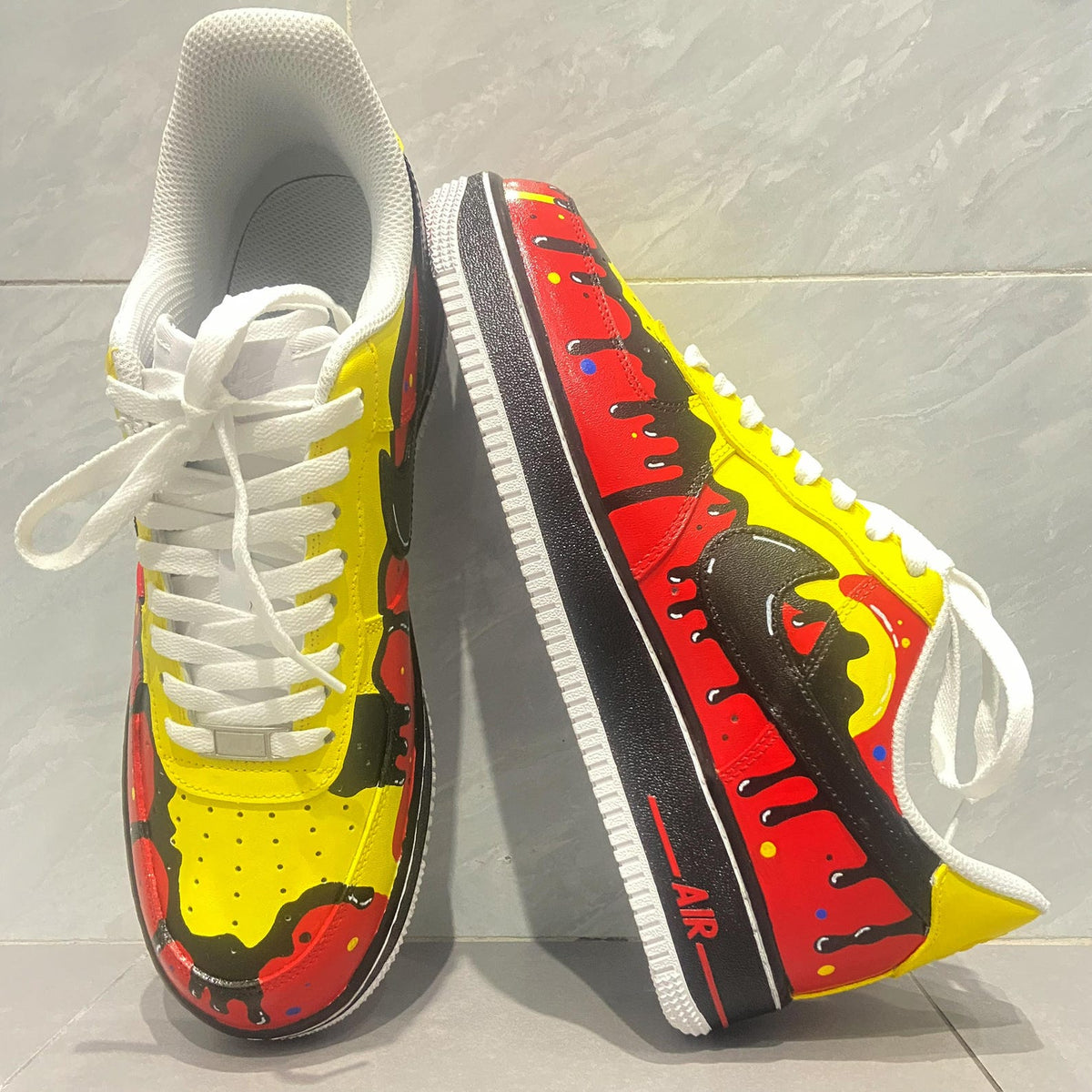 Customizable Handpainted Shoes-AF1 Sports Sneakers Black Drip Air Force 1s Jordan 1 Customized Air Forces Men's/Women's Airforce1 Dunks Gift