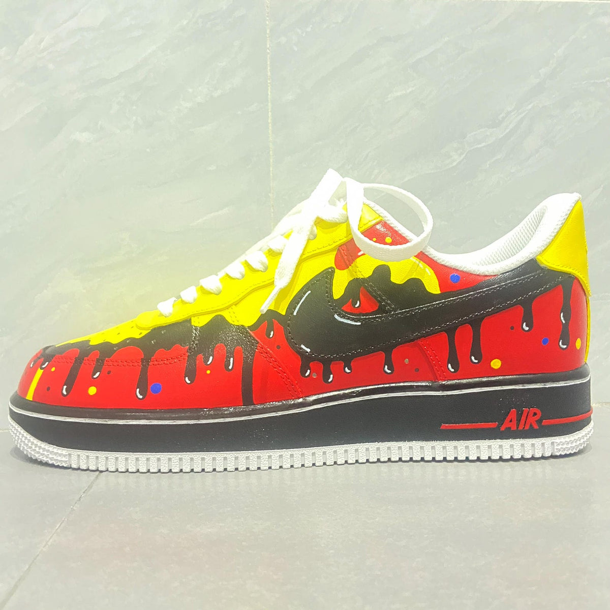 Customizable Handpainted Shoes-AF1 Sports Sneakers Black Drip Air Force 1s Jordan 1 Customized Air Forces Men's/Women's Airforce1 Dunks Gift