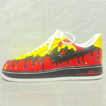 Customizable Handpainted Shoes-AF1 Sports Sneakers Black Drip Air Force 1s Jordan 1 Customized Air Forces Men's/Women's Airforce1 Dunks Gift
