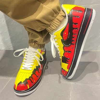 Customizable Handpainted Shoes-AF1 Sports Sneakers Black Drip Air Force 1s Jordan 1 Customized Air Forces Men's/Women's Airforce1 Dunks Gift