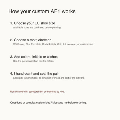 Nike Air Force 1 hand-painted – personalized sneakers made to order
