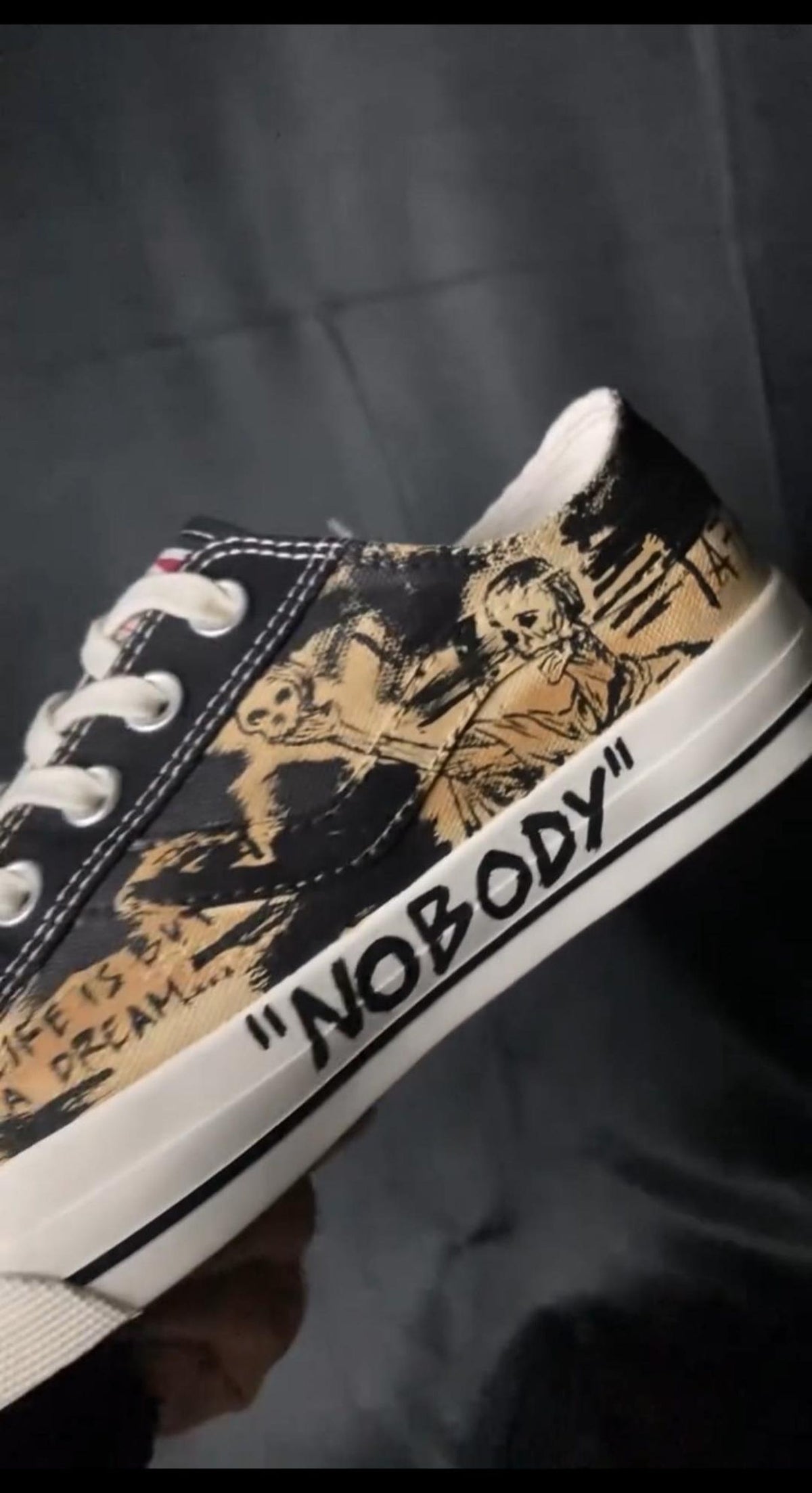 Custom Avenged Sevenfold Inspired Converse Low Tops Hand Painted A7X Sneakers | Punk Concert Shoes