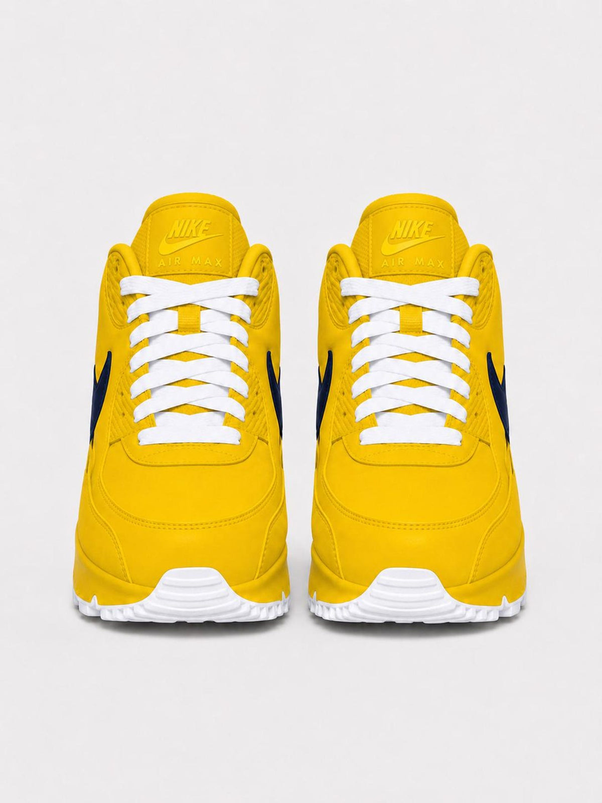 Custom Nike Air Max 90 Sneakers | Yellow Navy Hand-Painted Drip Design | Personalized Streetwear Shoes | Indiana
