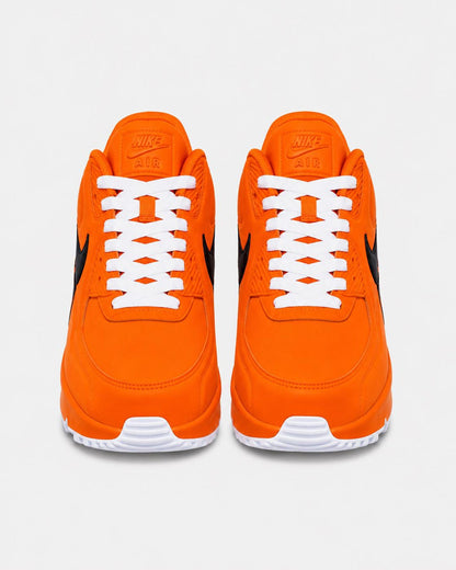 Custom Nike Air Max 90 Sneakers | Orange Black Drip | Hand-Painted Drip Design | Personalized Streetwear Shoes | Retro Gift