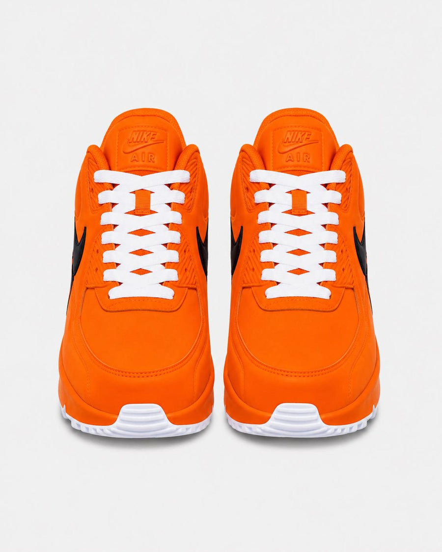 Custom Nike Air Max 90 Sneakers | Orange Black Drip | Hand-Painted Drip Design | Personalized Streetwear Shoes | Retro Gift
