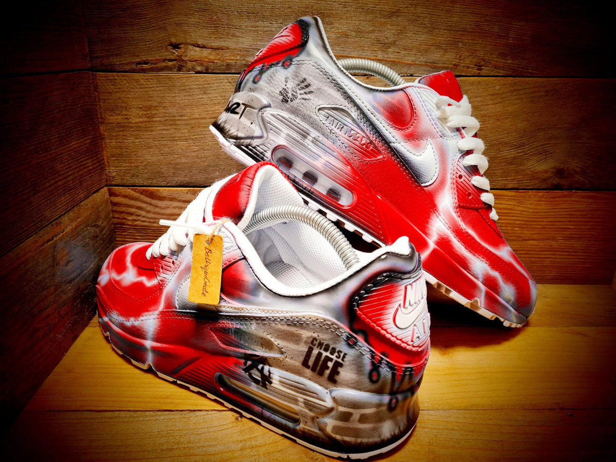 Custom Painted Air Max 90/Sneakers/Shoes/Kicks/Premium/Personalised/Red Brick Art