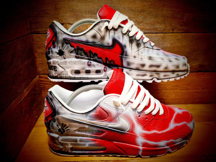 Custom Painted Air Max 90/Sneakers/Shoes/Kicks/Premium/Personalised/Red Brick Art