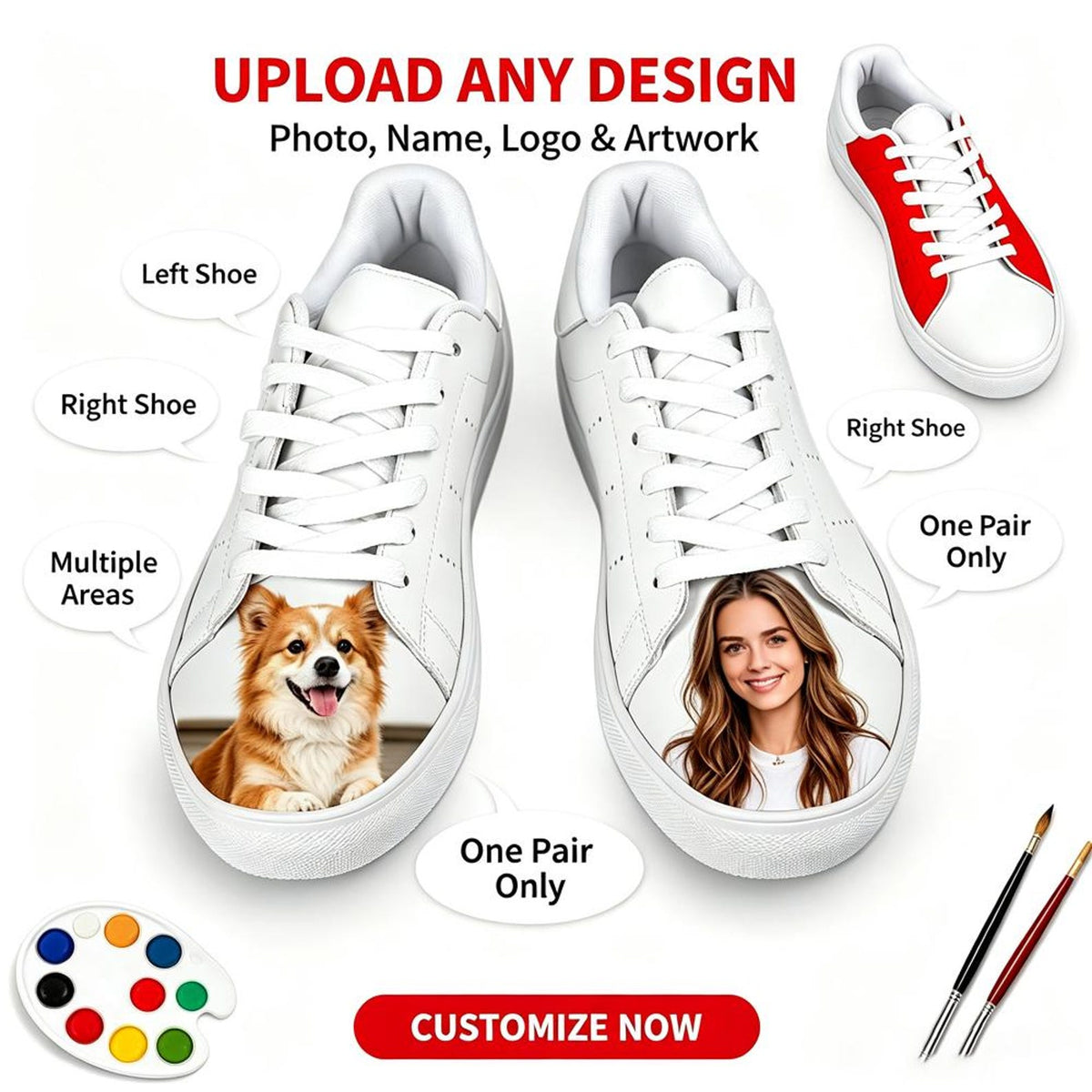 Custom Cartoon white personalized gift design wedding fashion trainers