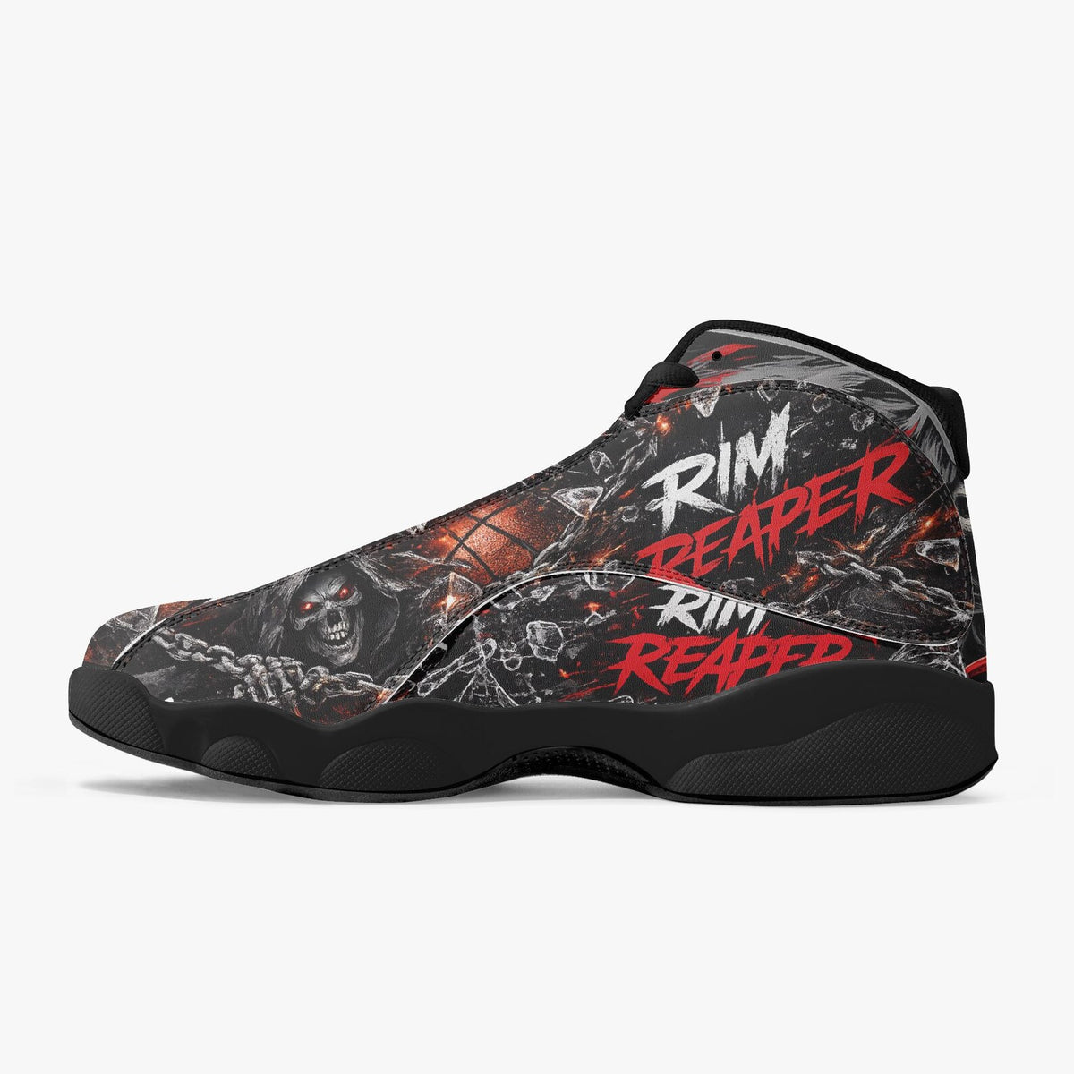 Rim Reaper Basketball Shoes | Grim Reaper High Top Sneakers | Custom Streetwear Hoops