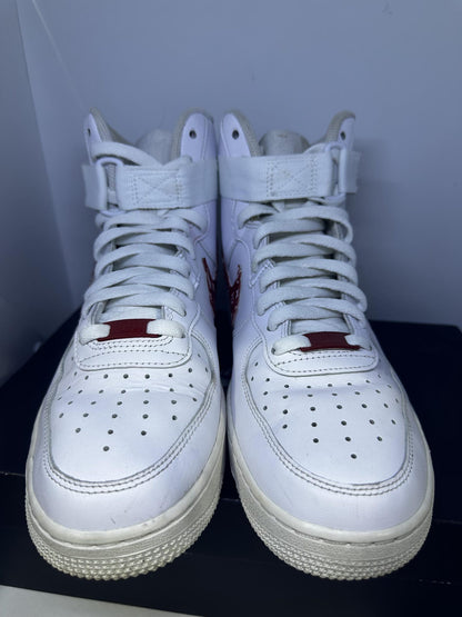 Size 8.5- LV x Sup Custom Red Nike Air Force 1