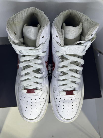 Size 8.5- LV x Sup Custom Red Nike Air Force 1